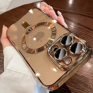 Luxury Gold Magnetic Clear iPhone Case