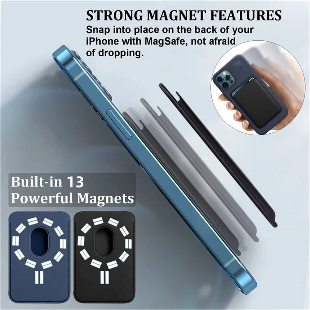 Magnetic Leather Wallet Case for iPhone